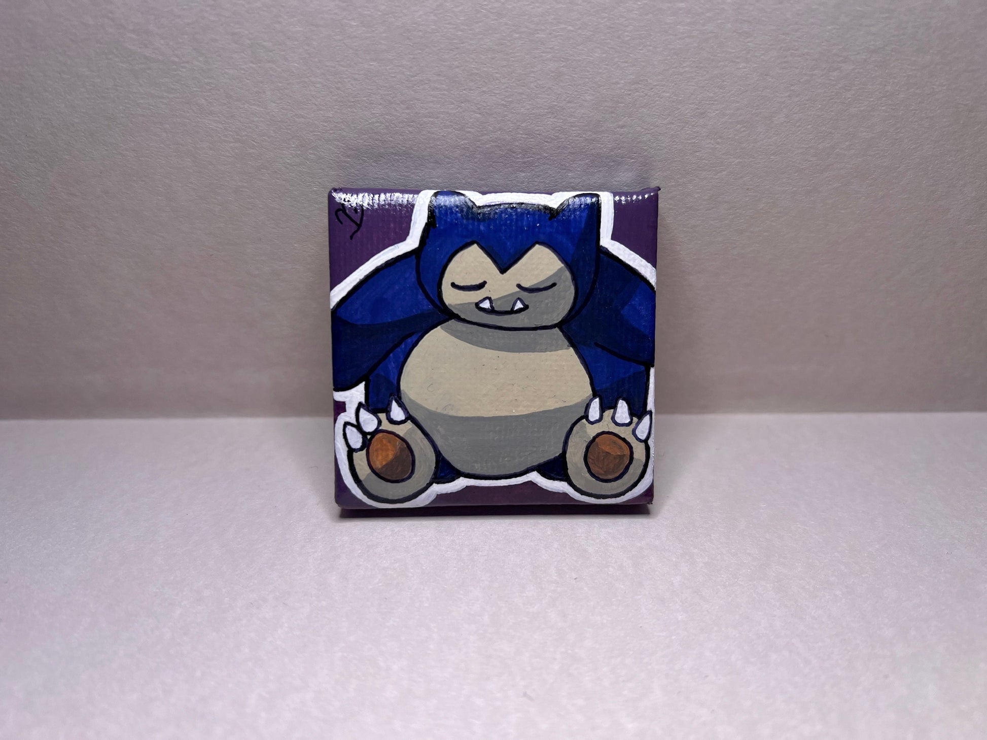 Snorlax Pokemon Mini Collectible Gift Painting | Small Cute Gifts | Unique Wall Art | Back to School Desk Decor |