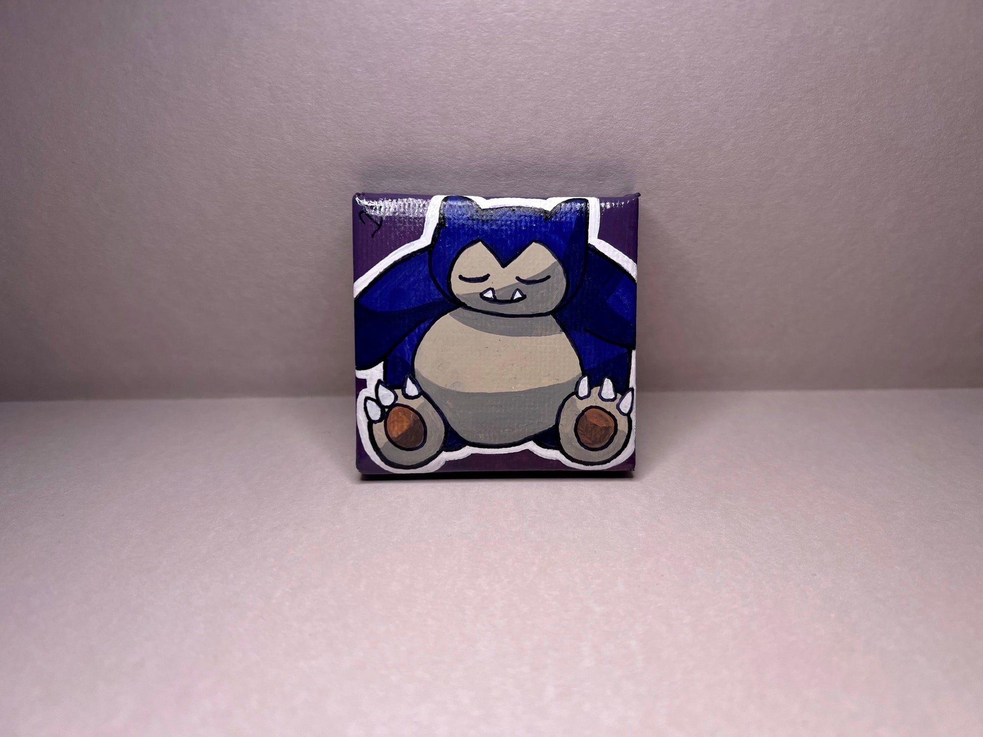 Snorlax Pokemon Mini Collectible Gift Painting | Small Cute Gifts | Unique Wall Art | Back to School Desk Decor |