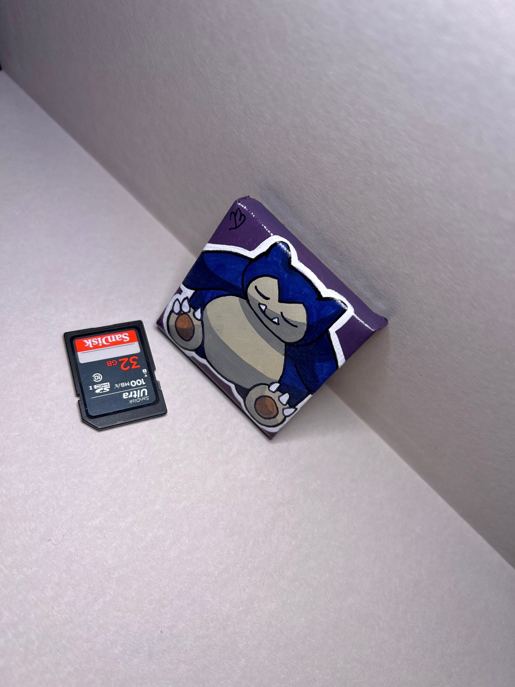 Snorlax Pokemon Mini Collectible Gift Painting | Small Cute Gifts | Unique Wall Art | Back to School Desk Decor |