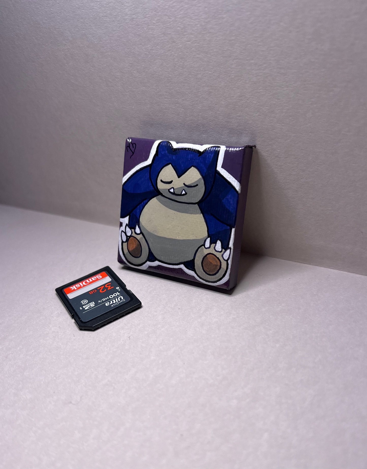 Snorlax Pokemon Mini Collectible Gift Painting | Small Cute Gifts | Unique Wall Art | Back to School Desk Decor |