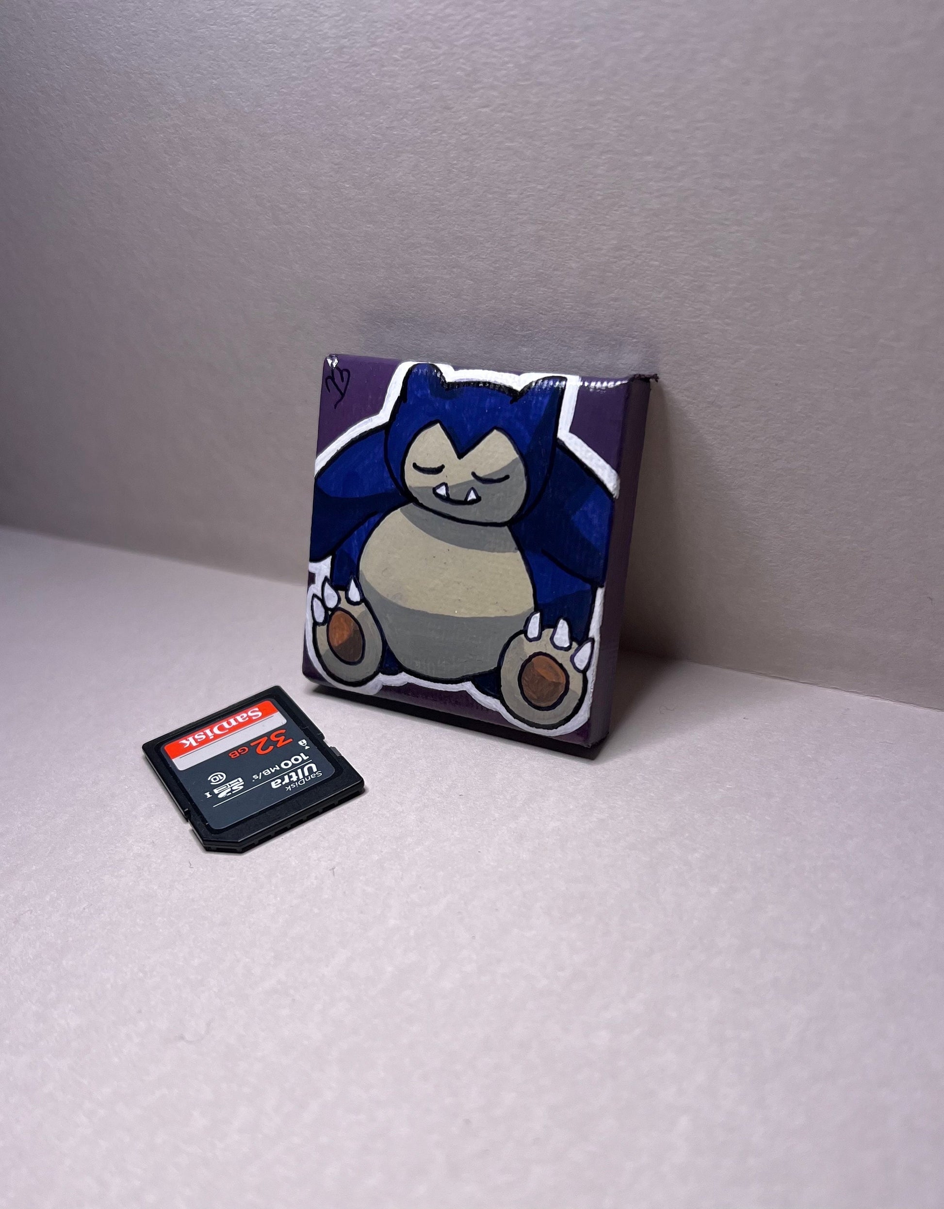 Snorlax Pokemon Mini Collectible Gift Painting | Small Cute Gifts | Unique Wall Art | Back to School Desk Decor |