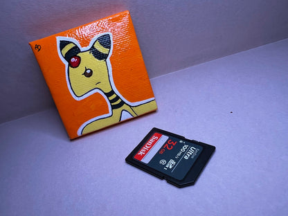 Tiny Ampharos Mini collectible handmade cartoon anime painting