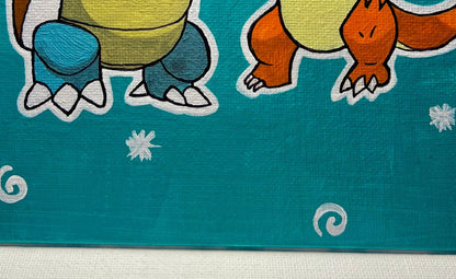 Blastoise vs Charizard Handmade Cartoon Artwork | Pokémon Theme Small Gift | Ideal Present for Him or Her | Father's Day Gift | Graduation