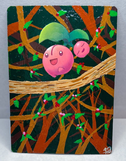 Cherubi Custom Handpainted Collectible Gift Pokémon Card