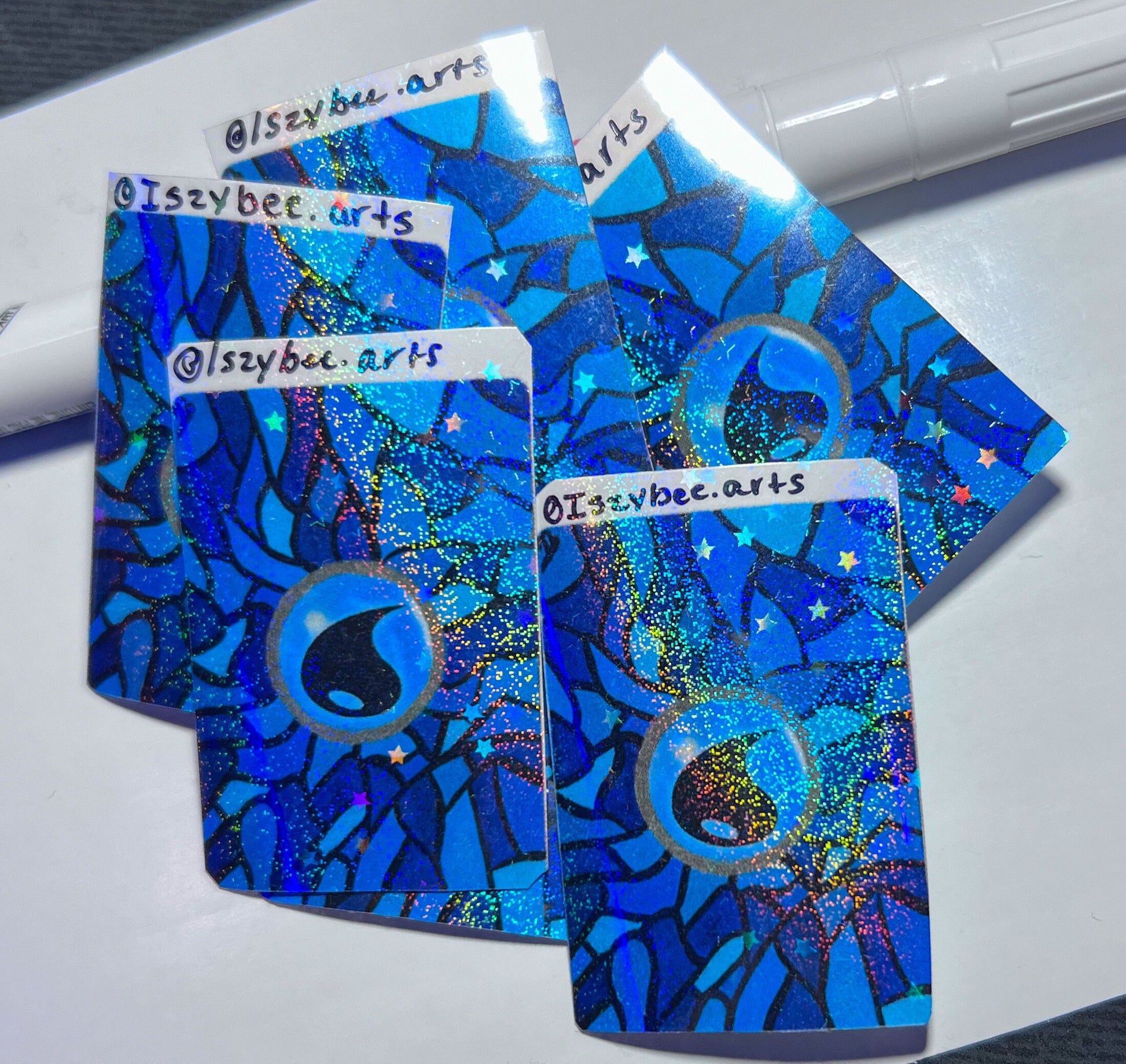 Hand Painted Energy Stickers | Holographic High Quality Design | Back to School sticker | Pokemon Wall Art