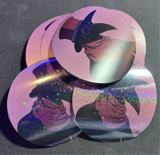 Plague Doctor Stickers | Wall Decor | Water bottle, sketchbook, skateboard | handmade gifts | hand drawn art stickers | Goth Stickers