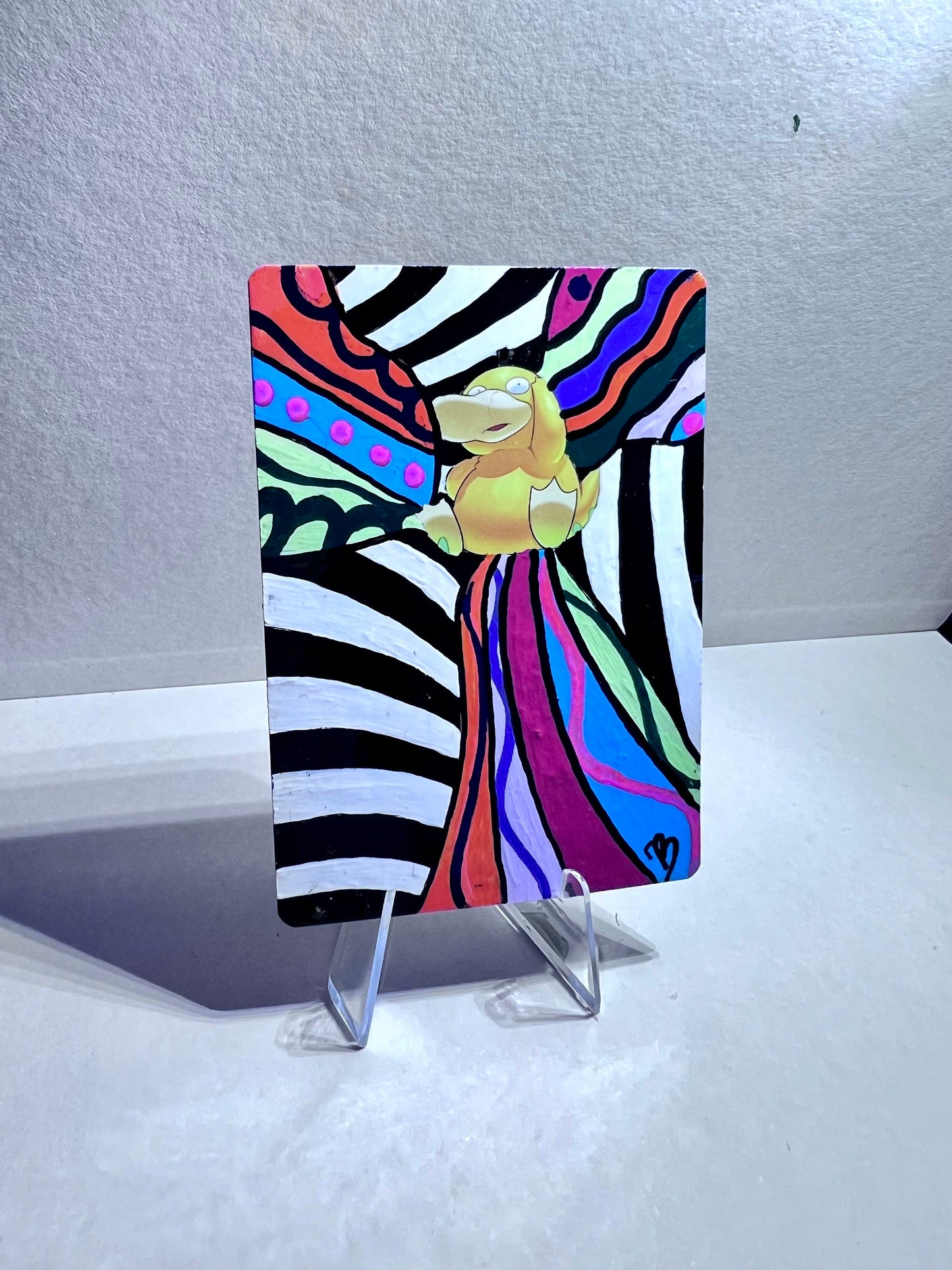 Psyduck Custom Pokémon Card | Hand painted Collectible Gift | Kid's bedroom birthday gift | Dorm Room Wall Decor | Graduation present