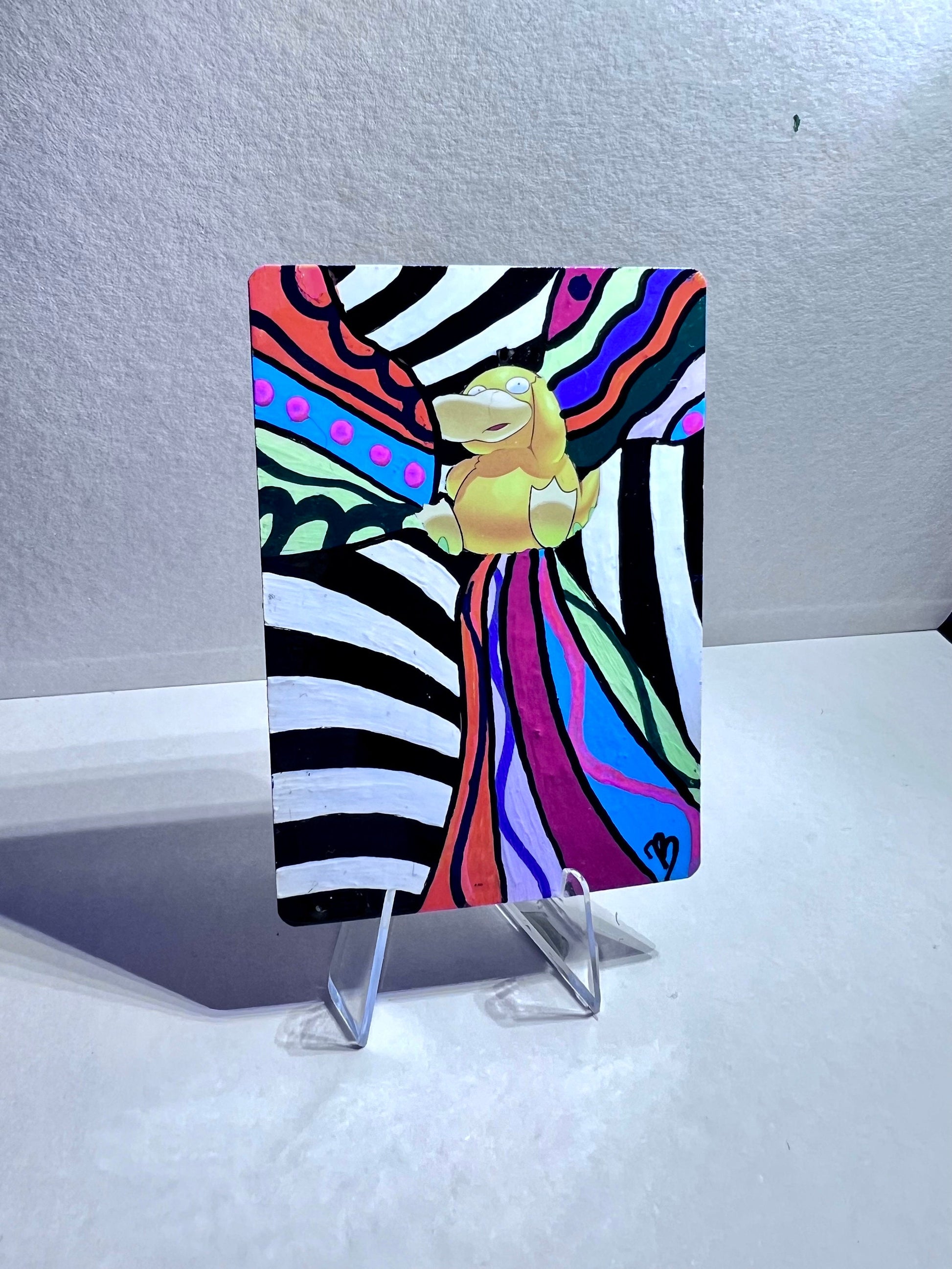Psyduck Custom Pokémon Card | Hand painted Collectible Gift | Kid's bedroom birthday gift | Dorm Room Wall Decor | Graduation present