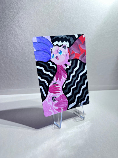 Jigglypuff Custom Pokémon Card | Hand painted Collectible Gift | Kid's bedroom birthday gift | Dorm Room Wall Decor | Graduation present