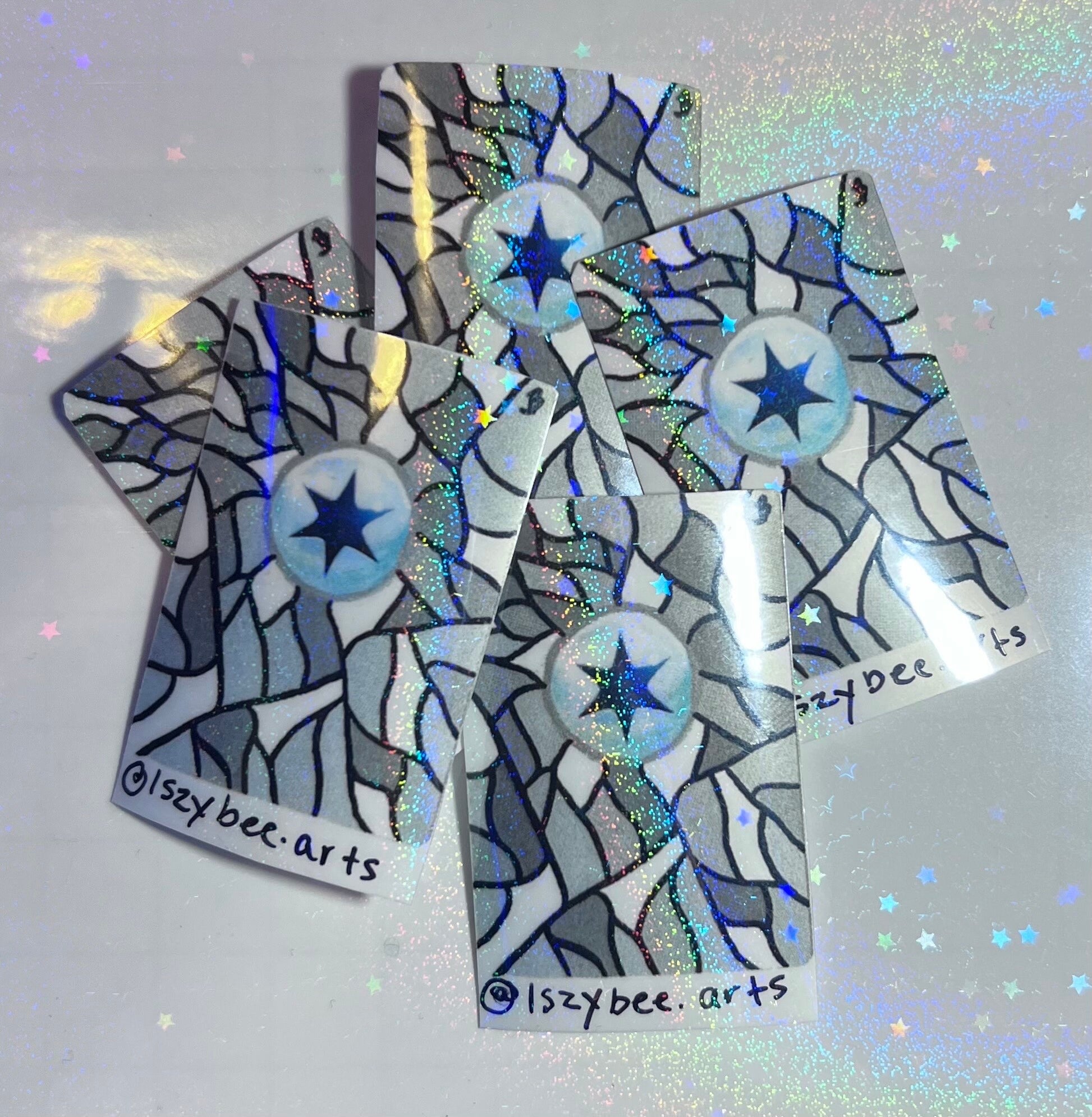 Hand Painted Energy Stickers | Holographic High Quality Design | Back to School sticker | Pokemon Wall Art