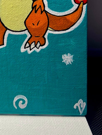 Blastoise vs Charizard Handmade Cartoon Artwork | Pokémon Theme Small Gift | Ideal Present for Him or Her | Father's Day Gift | Graduation