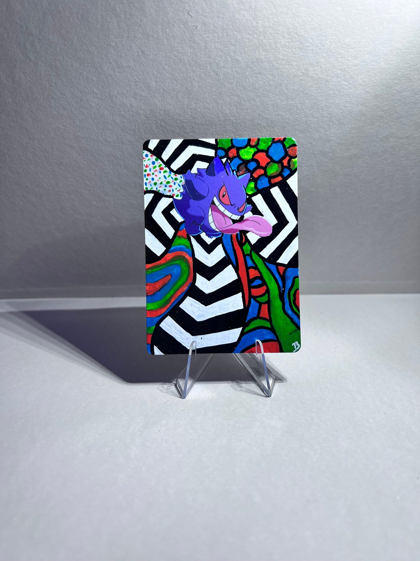 Gengar Custom Pokémon Card | Hand painted Collectible Gift | Kid's bedroom birthday gift | Dorm Room Wall Decor | Graduation present