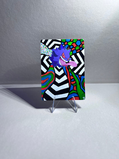 Gengar Custom Pokémon Card | Hand painted Collectible Gift | Kid's bedroom birthday gift | Dorm Room Wall Decor | Graduation present