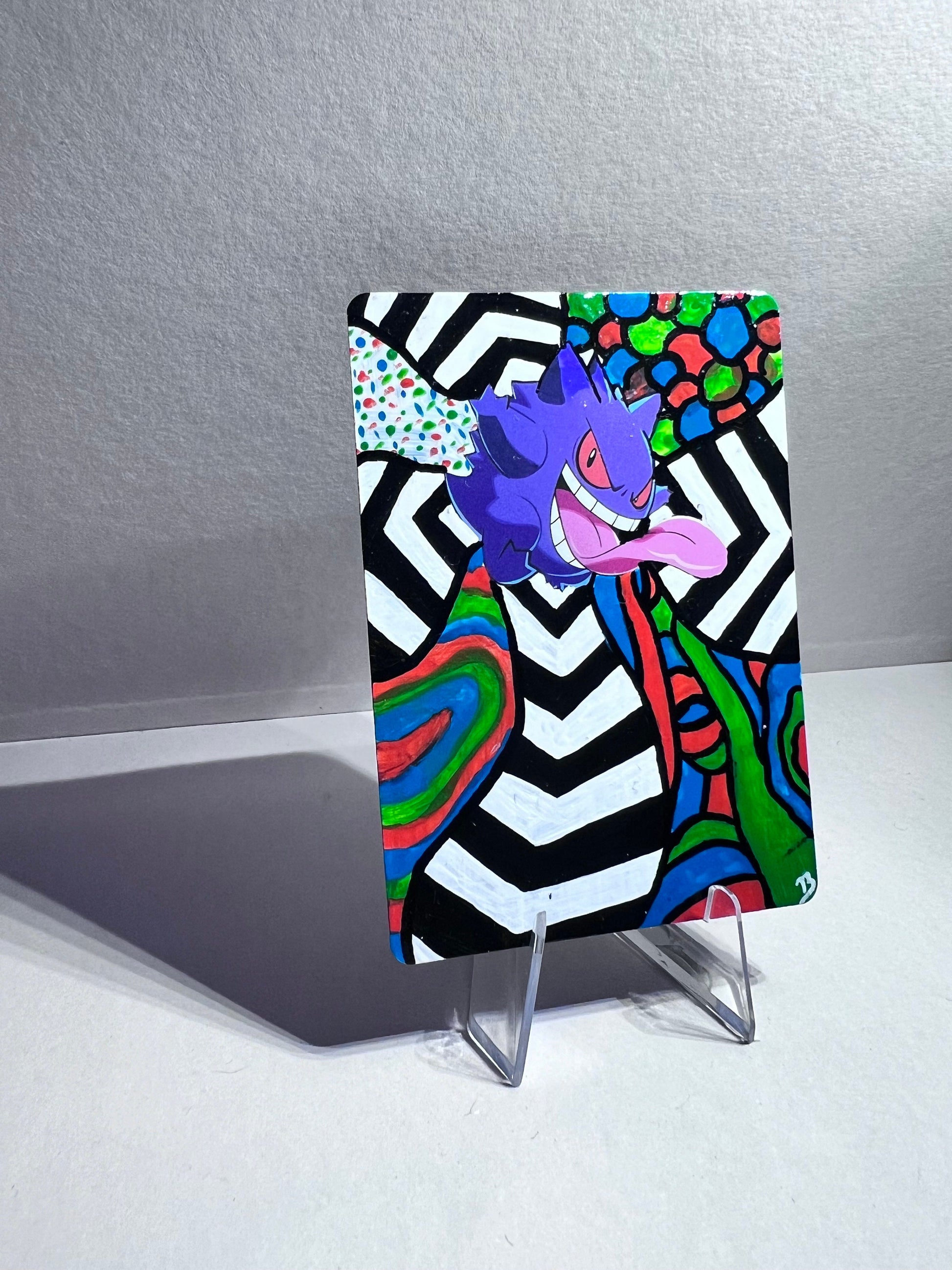 Gengar Custom Pokémon Card | Hand painted Collectible Gift | Kid's bedroom birthday gift | Dorm Room Wall Decor | Graduation present