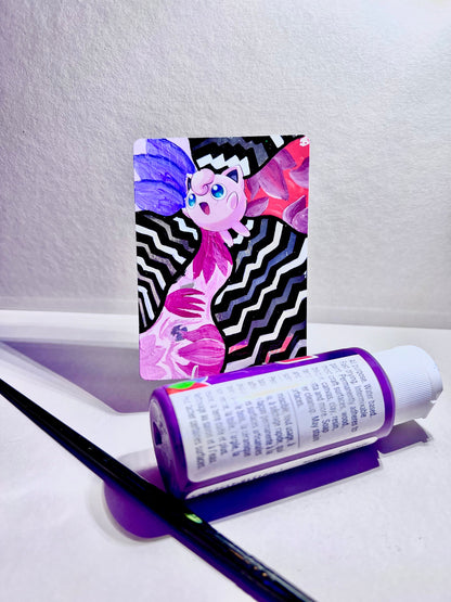 Jigglypuff Custom Pokémon Card | Hand painted Collectible Gift | Kid's bedroom birthday gift | Dorm Room Wall Decor | Graduation present