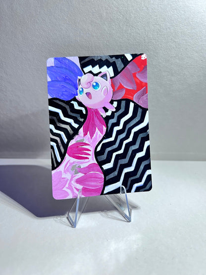 Jigglypuff Custom Pokémon Card | Hand painted Collectible Gift | Kid's bedroom birthday gift | Dorm Room Wall Decor | Graduation present