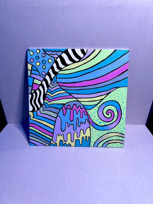 Trippy Psychedelic Original Painting | Cool Dorm Decor | Canvas wall art | Colorful Rave art deco | Abstract | Hippie Stoner Gift