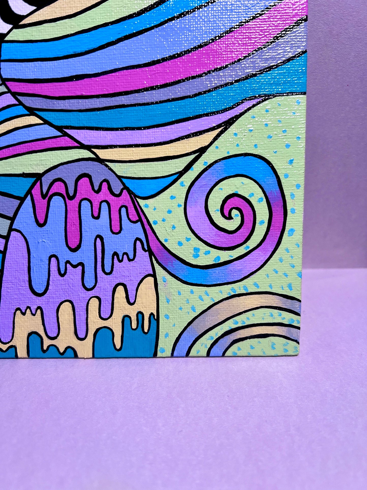 Trippy Psychedelic Original Painting | Cool Dorm Decor | Canvas wall art | Colorful Rave art deco | Abstract | Hippie Stoner Gift