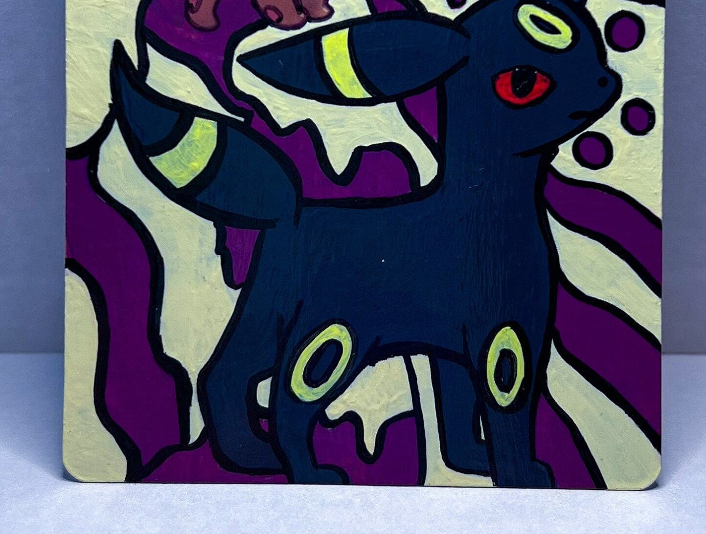 Eevee Hand Painted Pokémon Card | Unique Gift for all ages | Cool Wall Art | Dorm Room Desk Decor | Cute Cat Art |