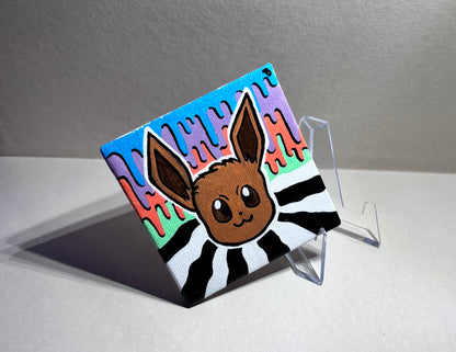 Adorable Eevee Mini Gift Painting | Cozy Cute Wall Art | Gifts for Gamers | Dorm Room Decor | Kids Birthday Present - IszyBeeArts