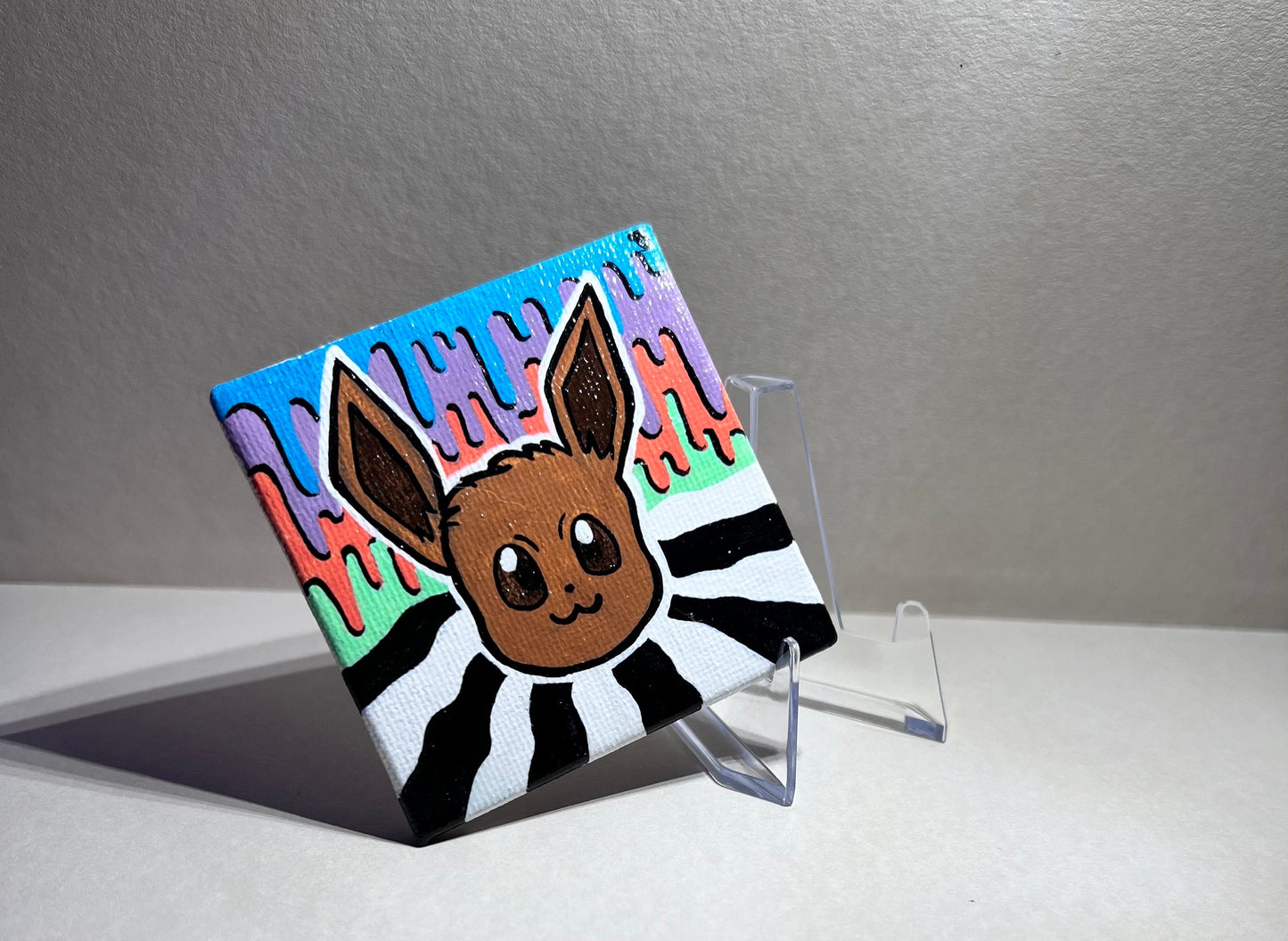 Adorable Eevee Mini Gift Painting | Cozy Cute Wall Art | Gifts for Gamers | Dorm Room Decor | Kids Birthday Present
