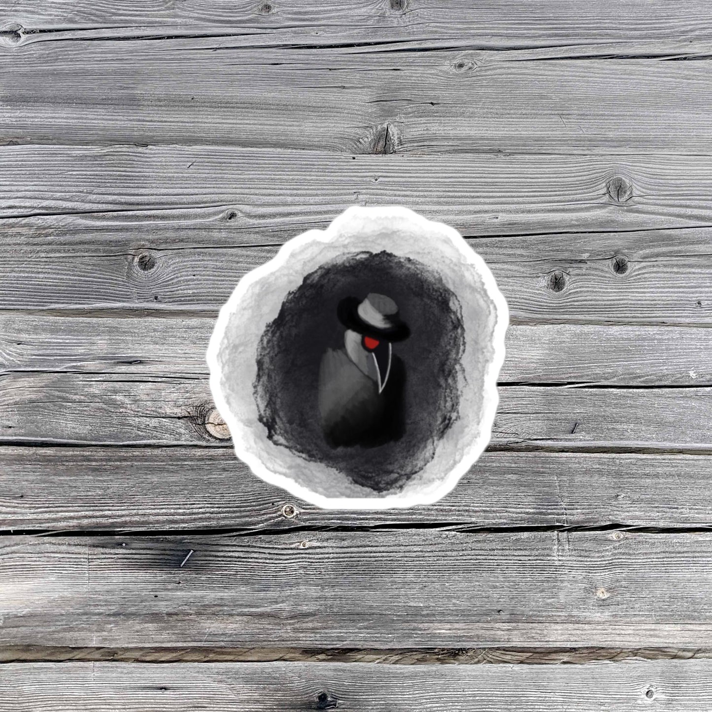 Watercolor Plague Doctor Drawing Sticker