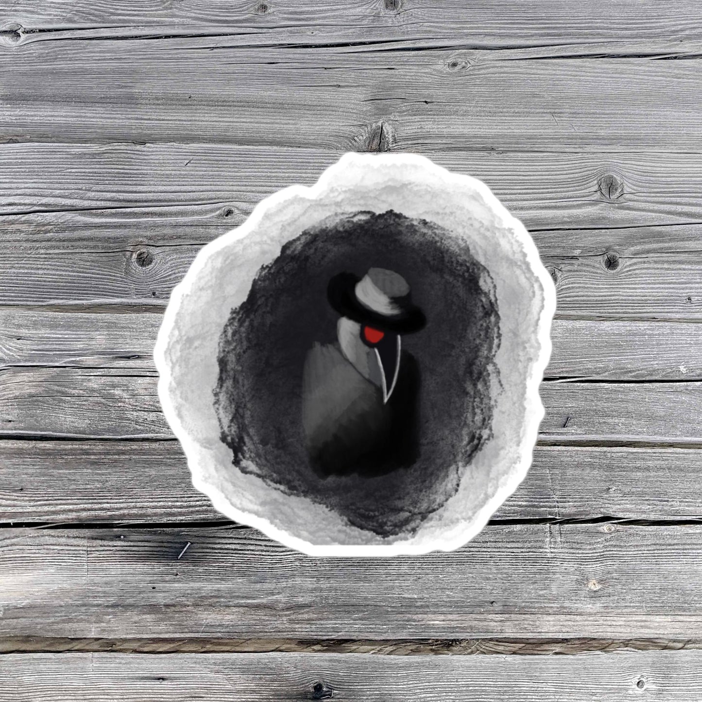 Watercolor Plague Doctor Drawing Sticker