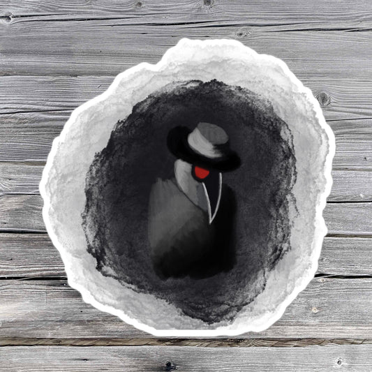 Watercolor Plague Doctor Drawing Sticker